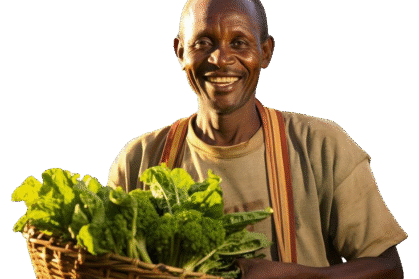 farmer with basket of vegetables for SRB Groceries
